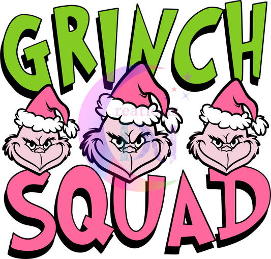 Christmas DTF -grinch squad x3 pink