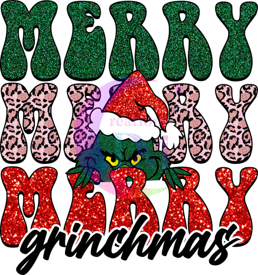 Christmas DTF - merry , merry , merry grinchmas