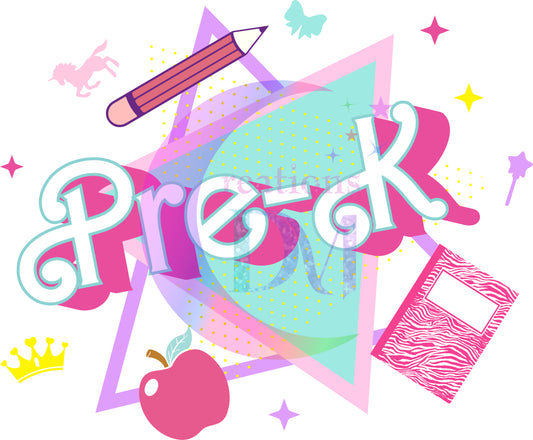 back to school DTF - pre-k grade triangle