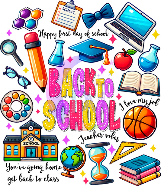 back to school DTF - Back to school , happy first day of school