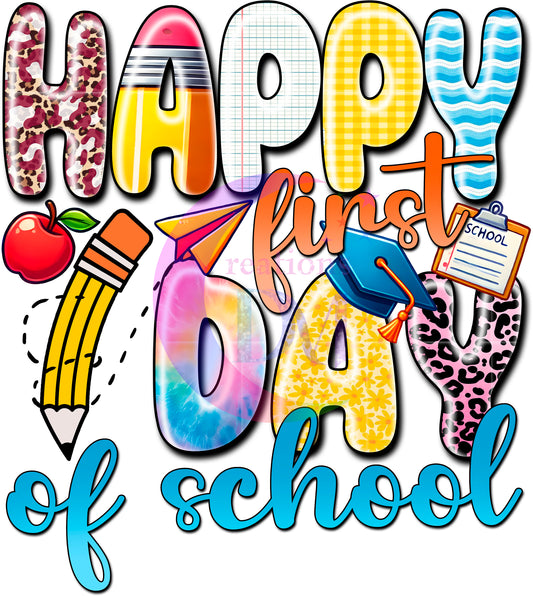 back to school DTF - Happy first day of school, pencil