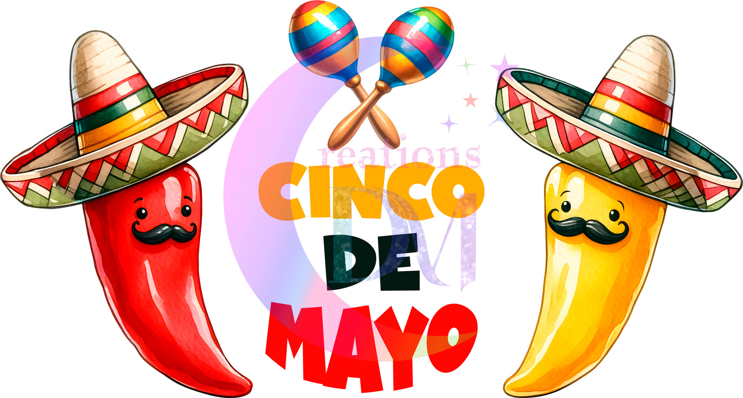cinco de mayo DTF - cinco de mayo red and yellow chiles