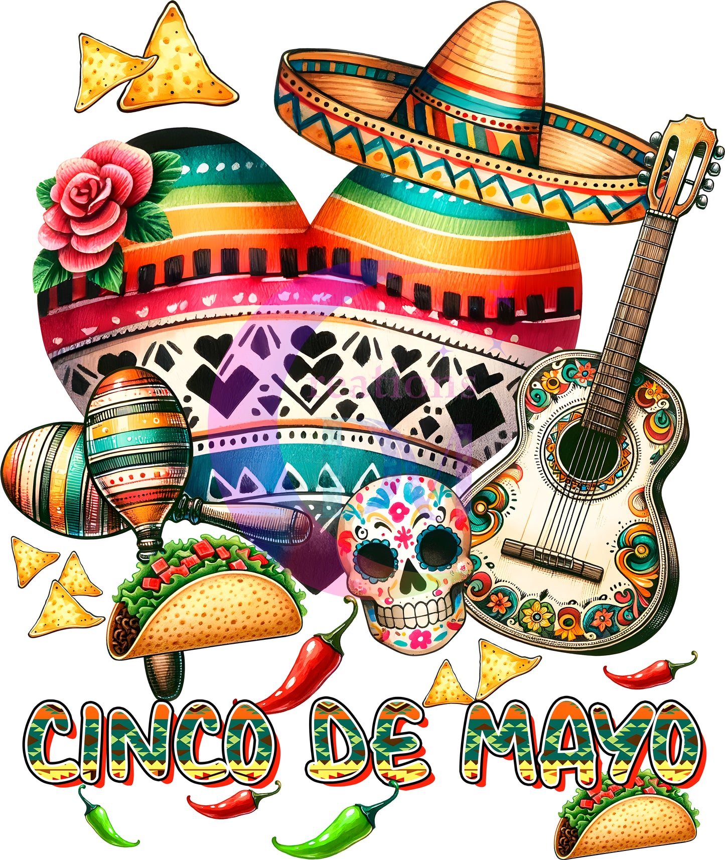 cinco de mayo DTF - CINCO DE MAYO HEART