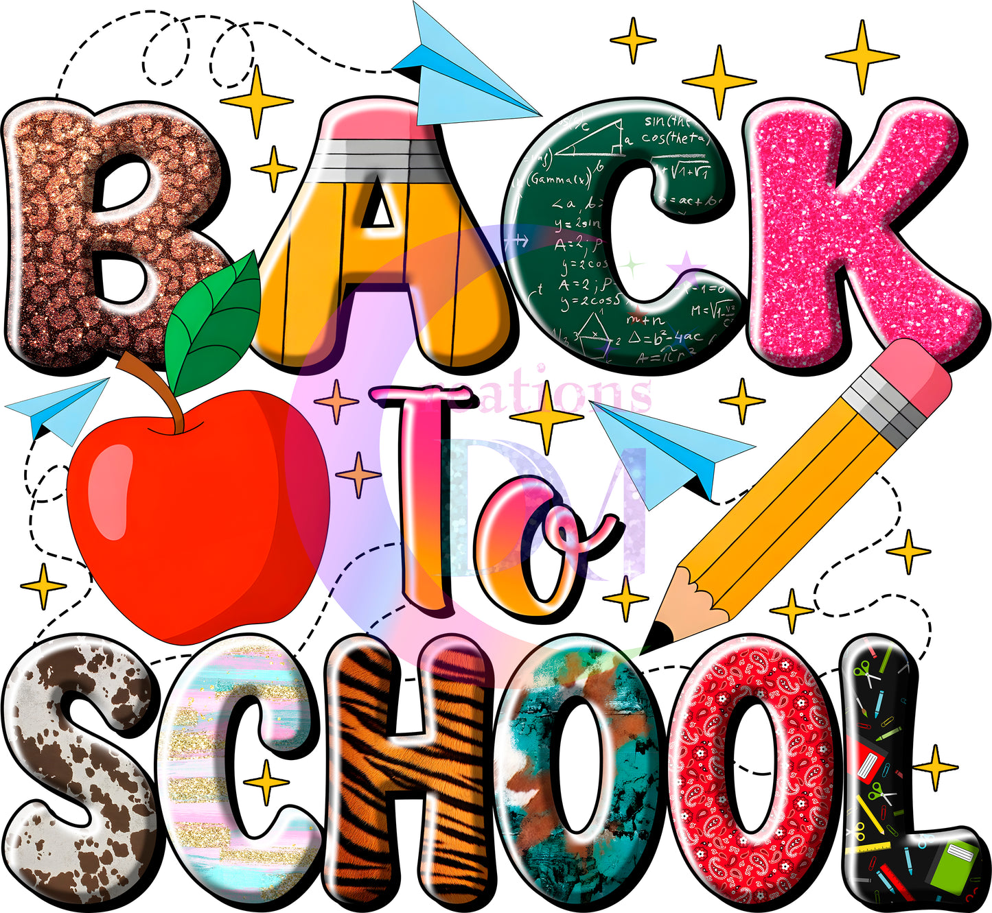 back to school DTF - BACK TO SCHOOL apples