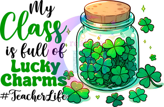 ST PATRICKS - my class is full of lucky charms , jar