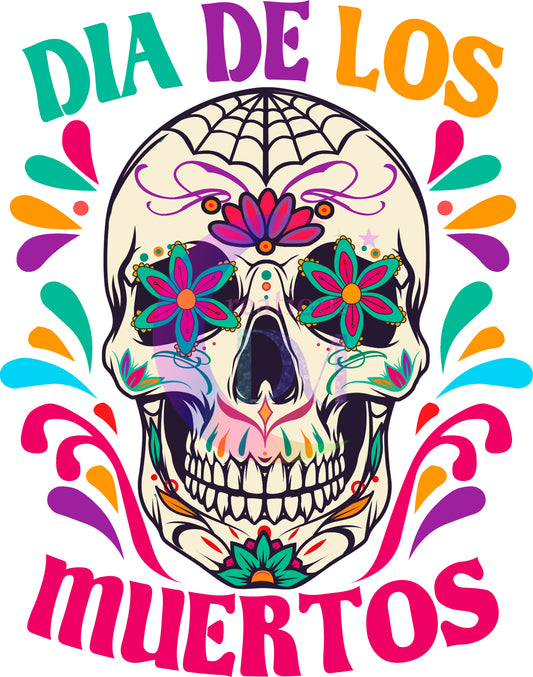 Dia de los muertos/Day of the Dead- dia de los muertos colorful skull