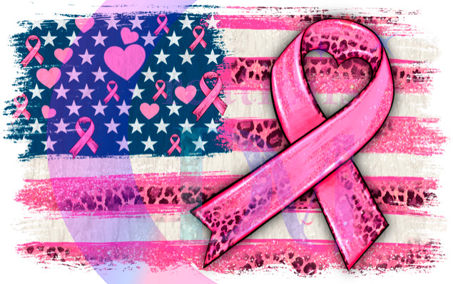 breast cancer awareness month - American flag pink