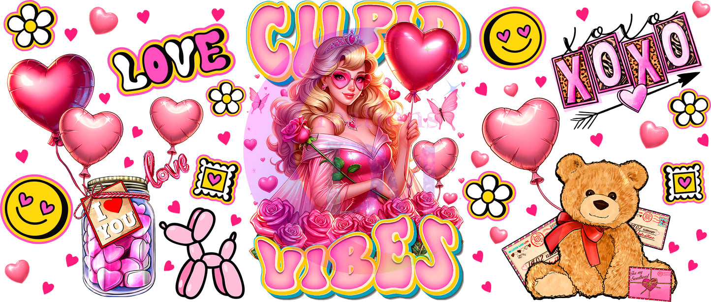 UV DTF - valentines cupid vibes princess Aurora