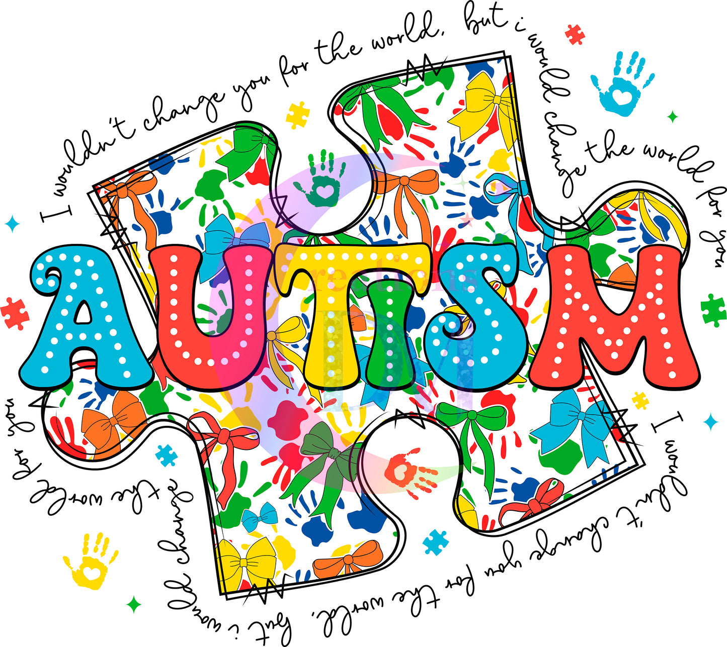 Autism - awareness puzzle colorful