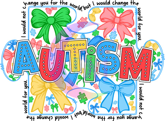 Autism - autism puzzle white background, black letters