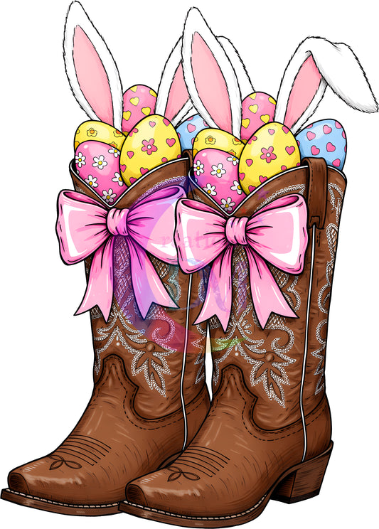 Easter - two moths, bunny ears with eggs and bows