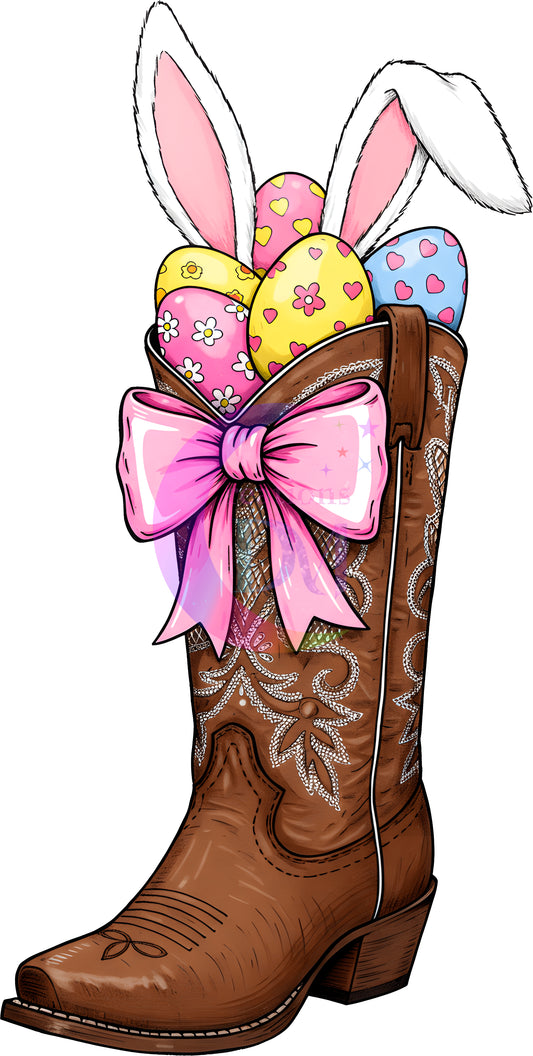 Easter - 1 boot , bunny ears with eggs and bows