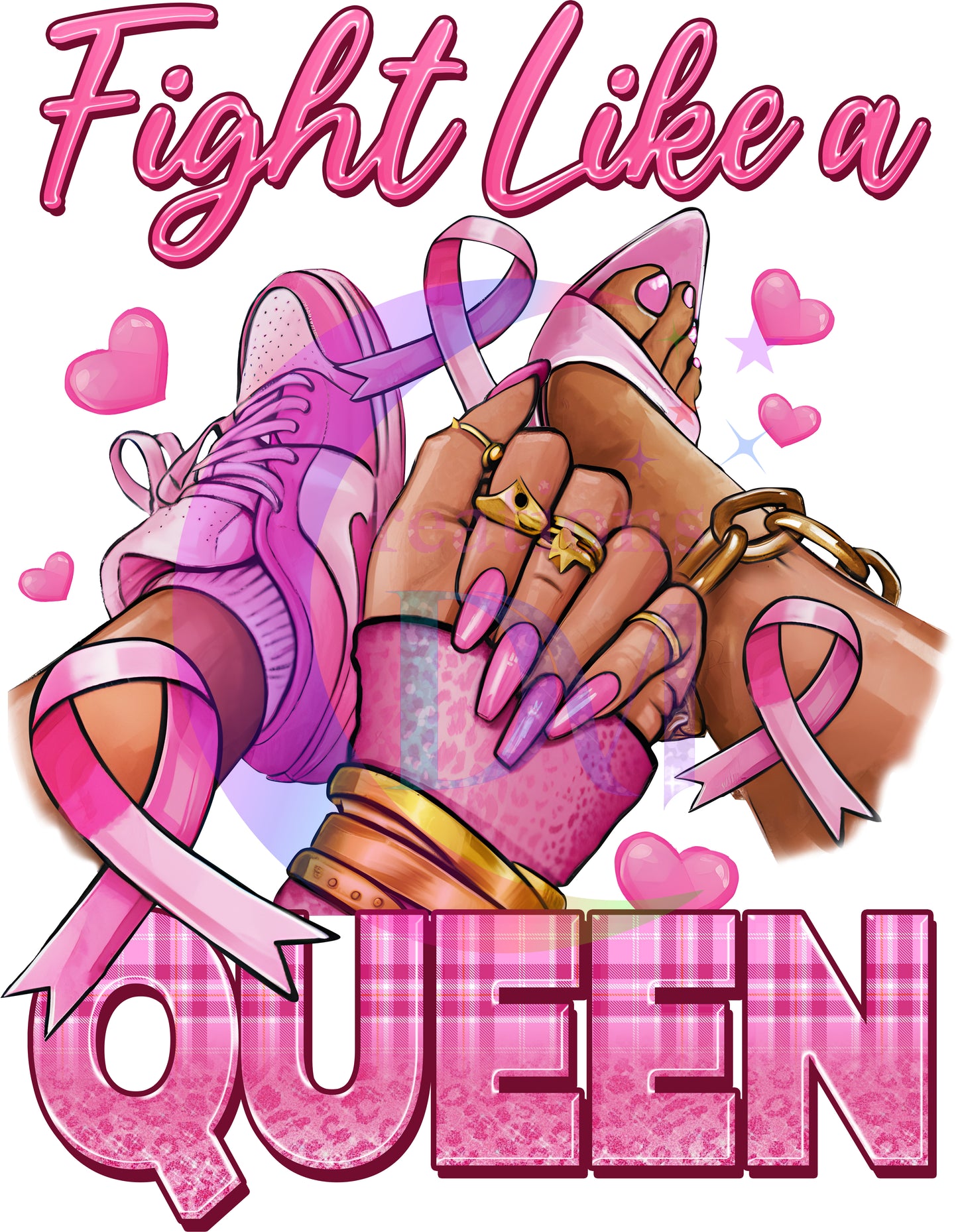 breast cancer awareness month -fight like a queen , sneakers & nails