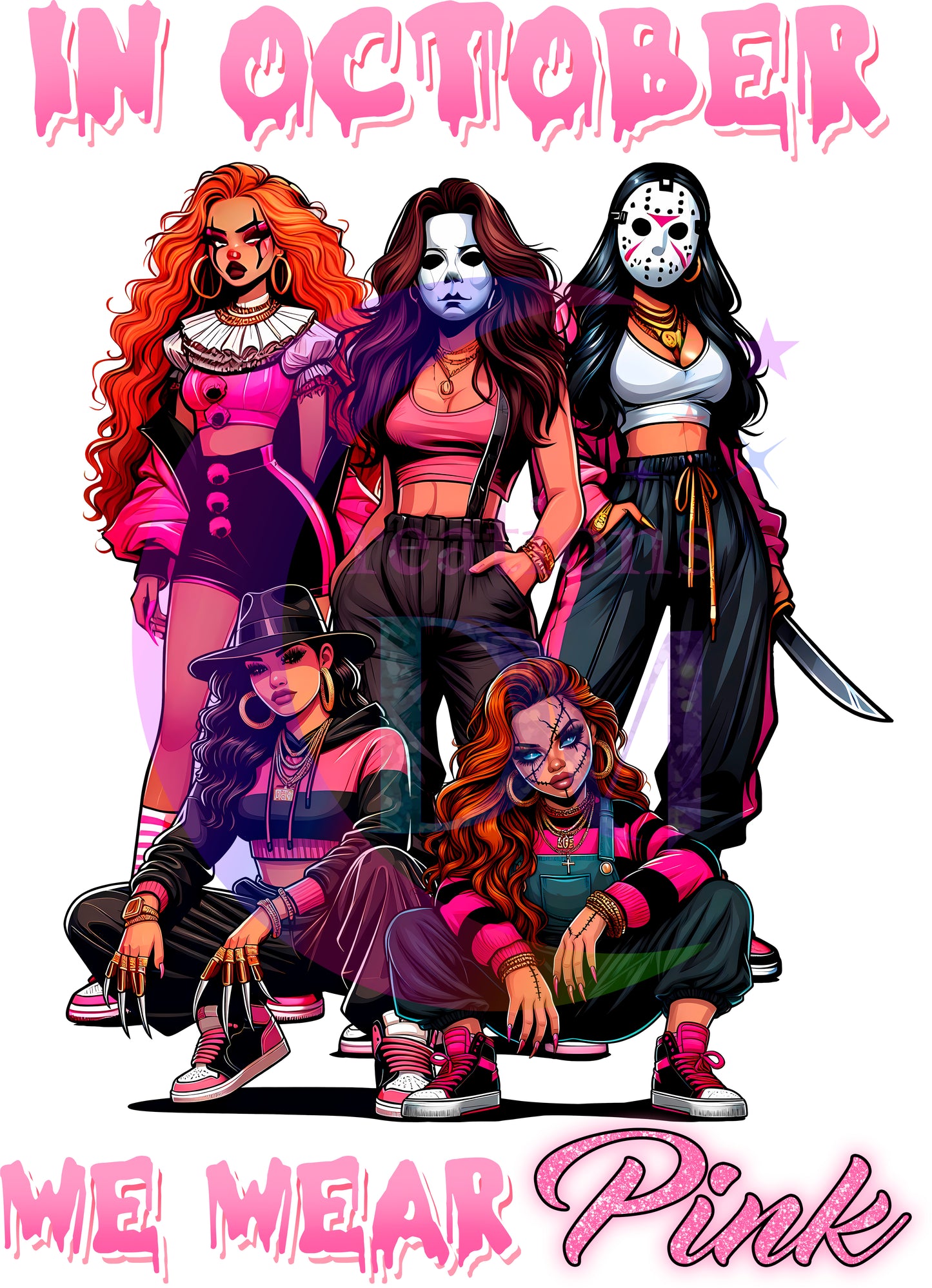 breast cancer awareness month - in October we wear pink male villains in female characters pink spooky