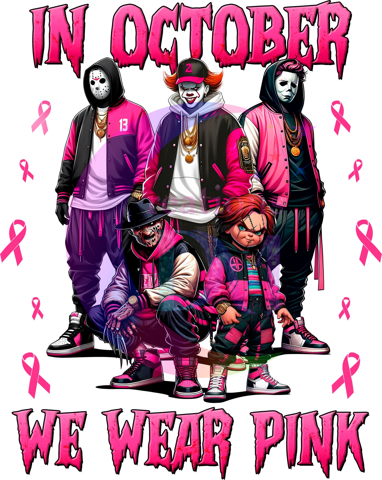 breast cancer awareness month - in October we wear pink male villains pink and black jackets