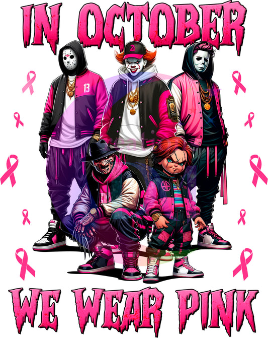 breast cancer awareness month - in October we wear pink male villains pink and black jackets
