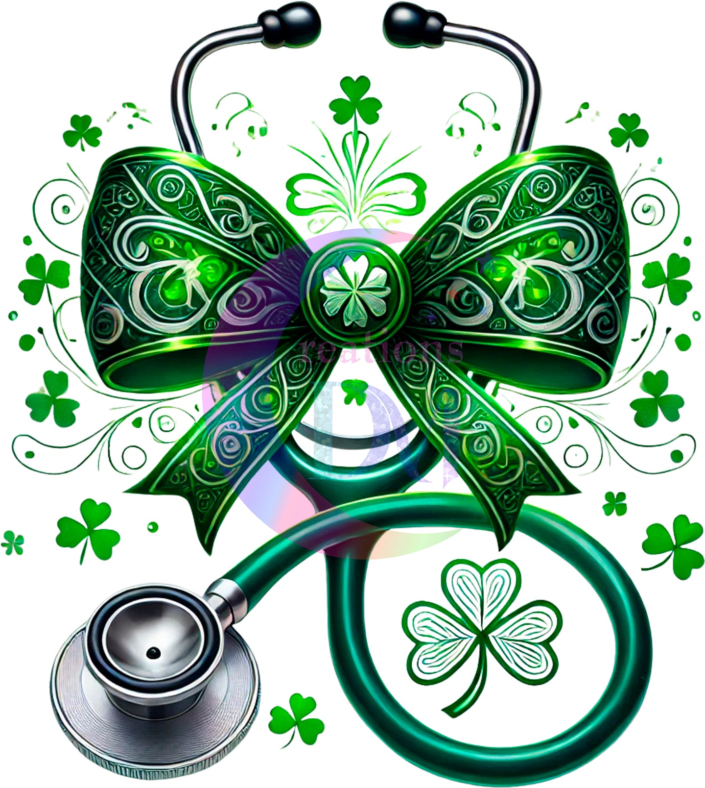 ST PATRICKS - bow and stethoscope lucky