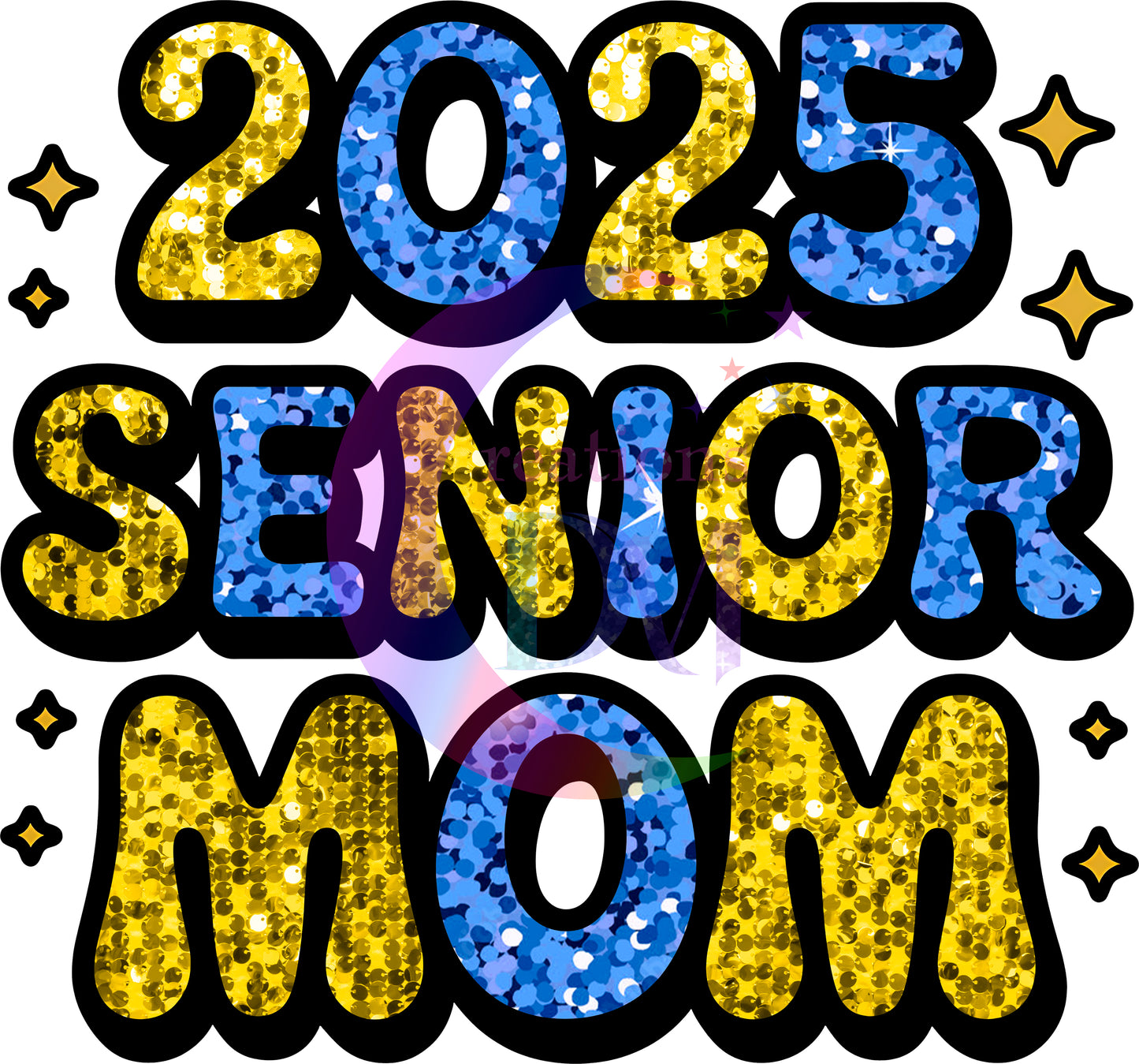 graduation DTF - 2025 senior mom , gold and blue