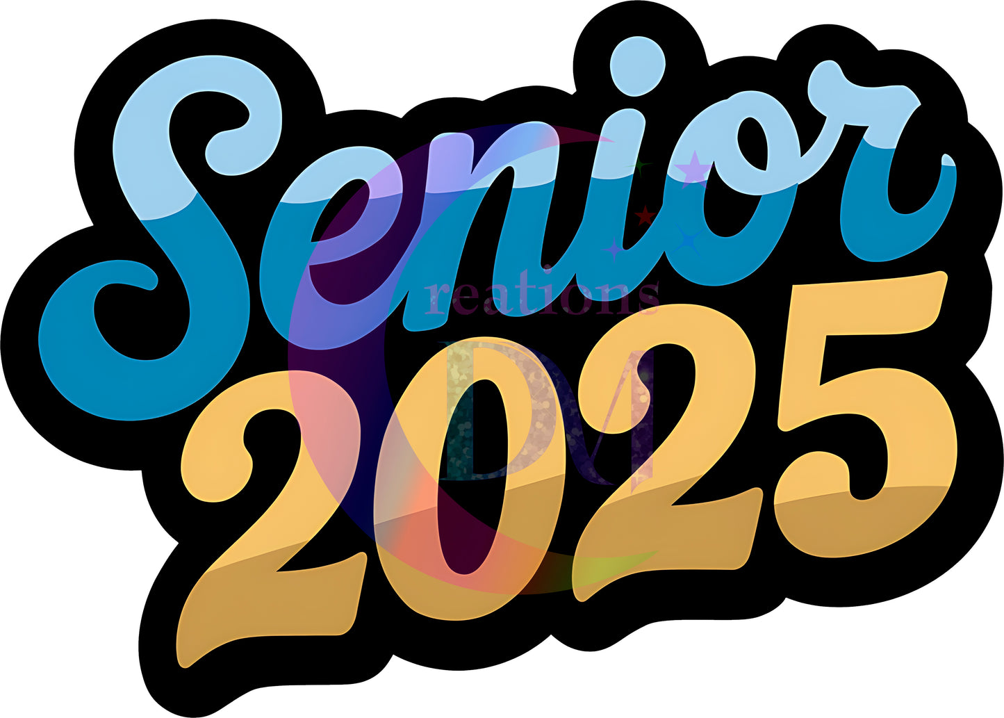 graduation DTF - senior 2025, light blue , blue and gold