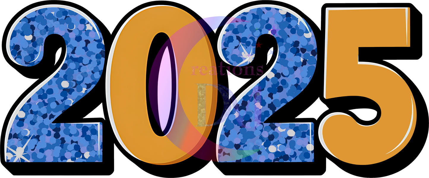 graduation DTF - 2025, blue and gold