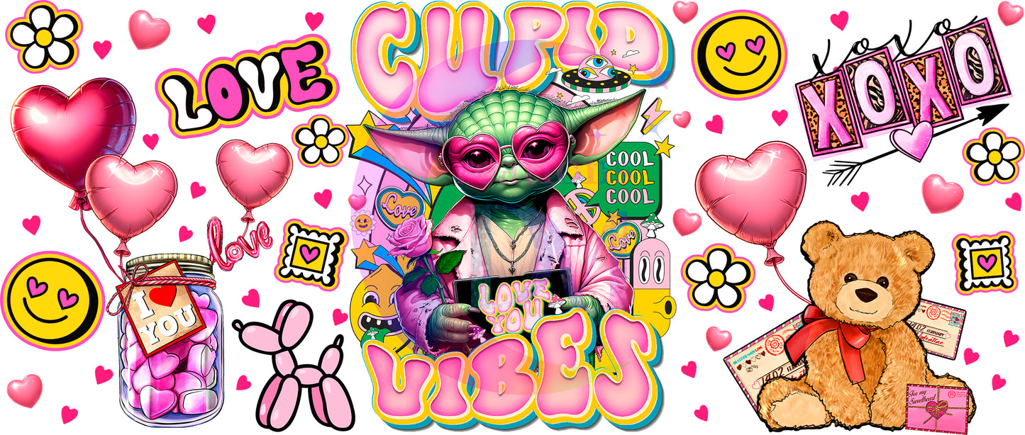 UV DTF - valentines cupid vibes baby Yoda