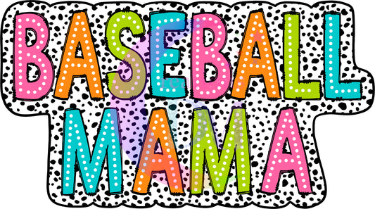 Mother's Day - BASEBALL MAMA colorful letters