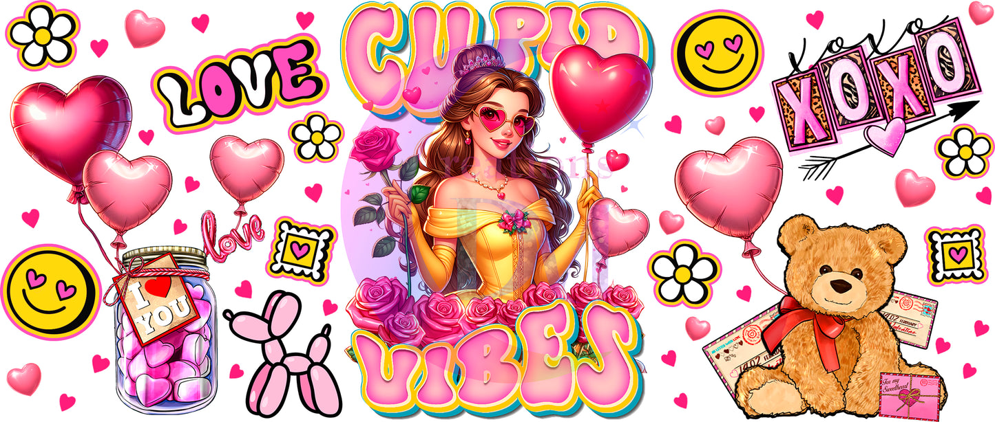 UV DTF - valentines cupid vibes princess belle