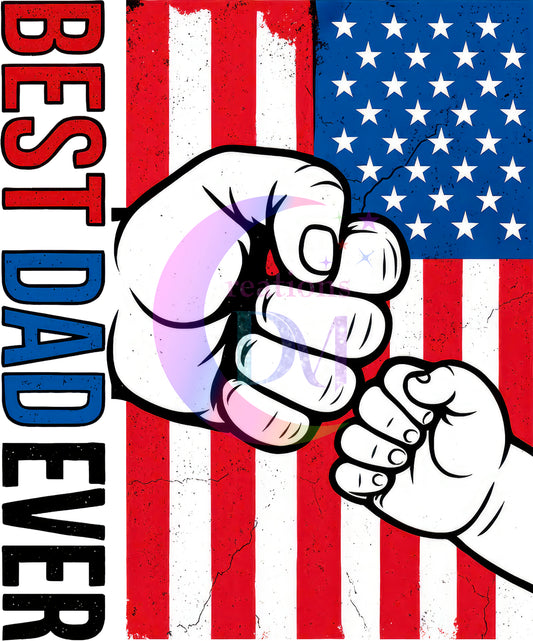Father's Day DTF - Nest dad ever, American flag and fists