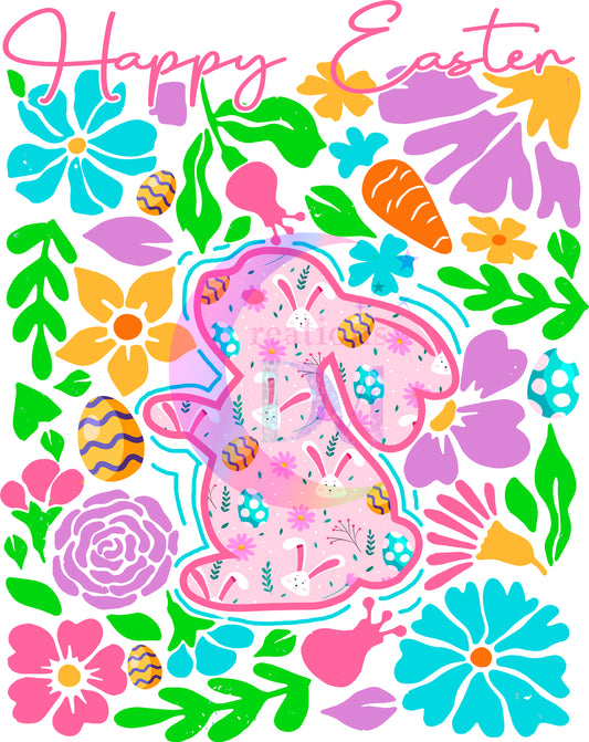 Easter - floral background/ bunny