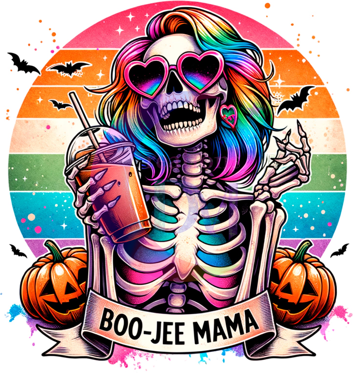 halloween DTF - boo-jee mama - vibrant colors