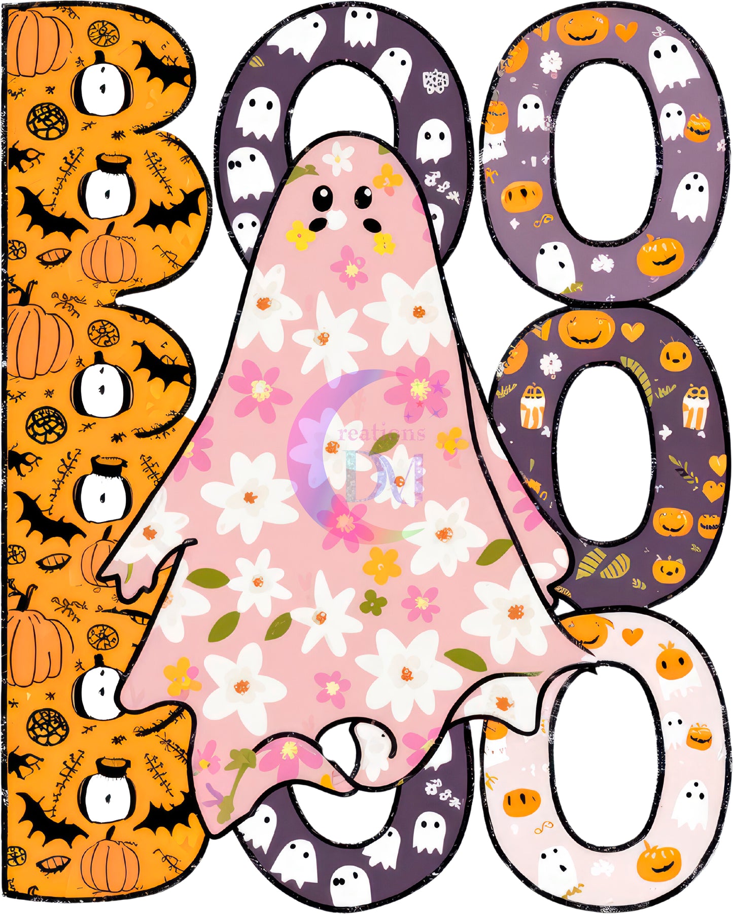 halloween DTF - Ghost - boo x3