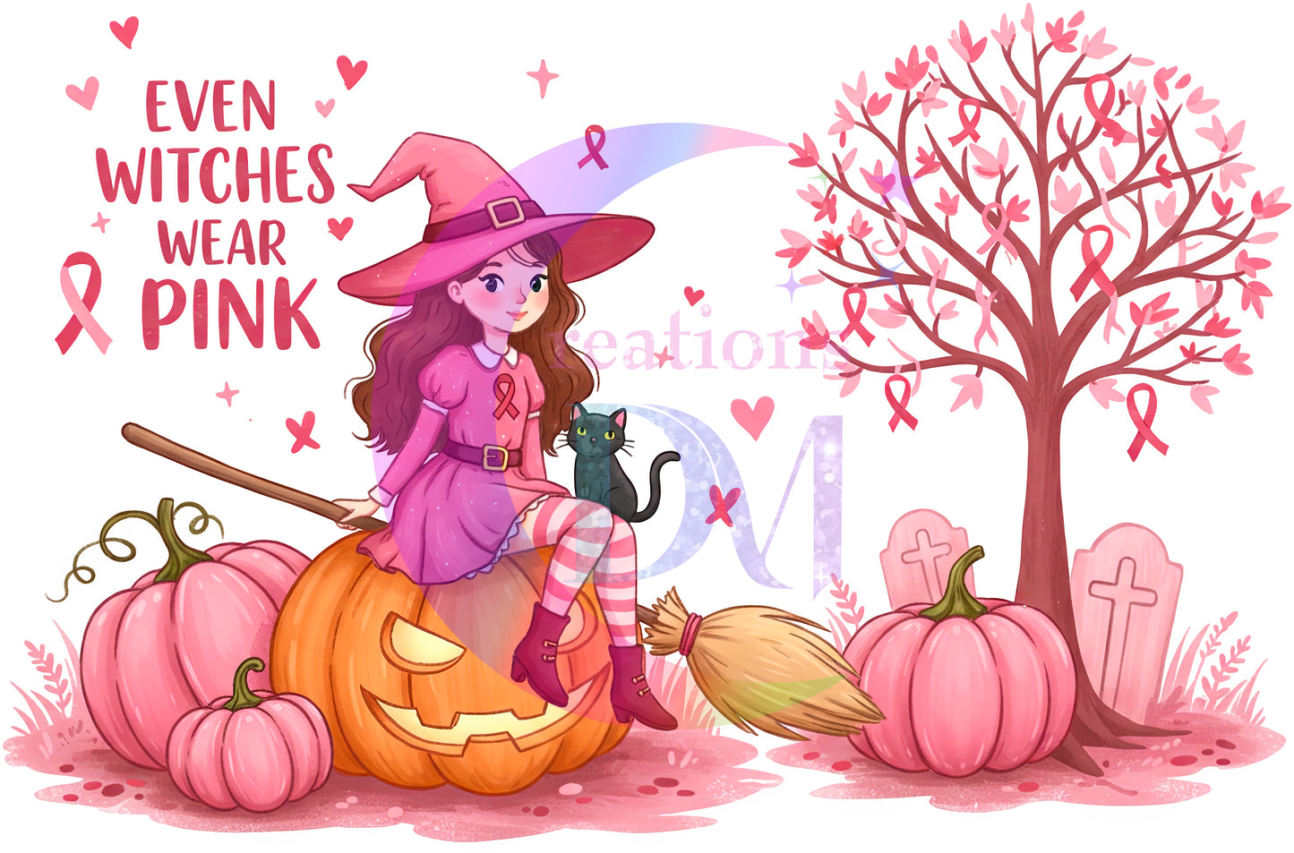 breast cancer awareness month - even witches wear pink