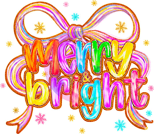 Christmas DTF - Merry bright bow