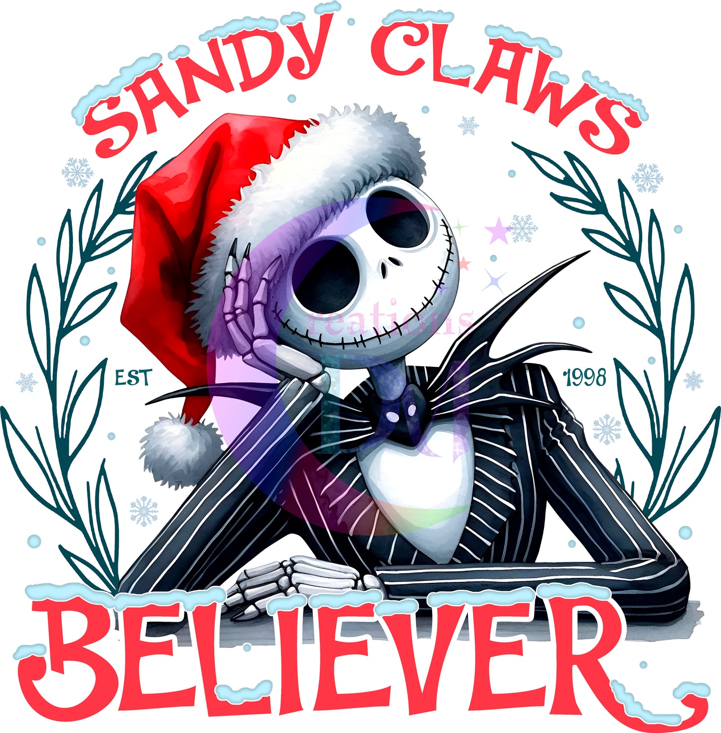 Christmas DTF - nightmare before christmas jack , sandy claws believer