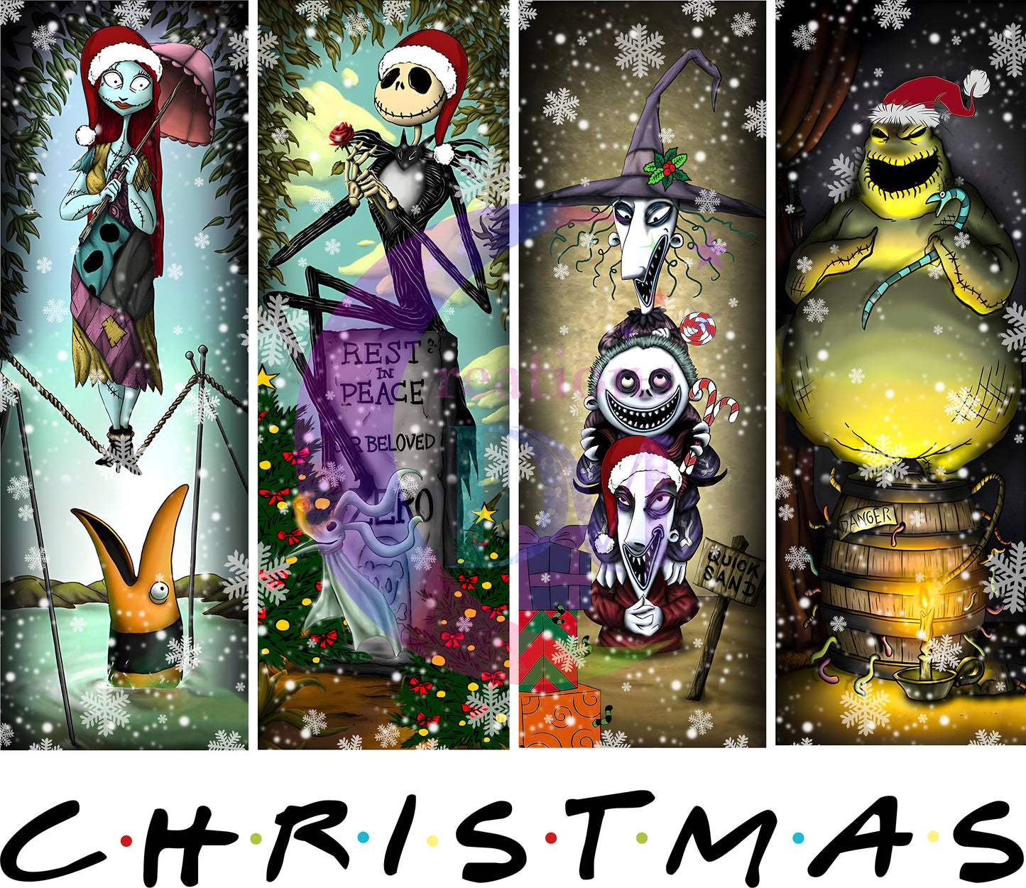 Christmas DTF - nightmare before christmas christmas x4 square
