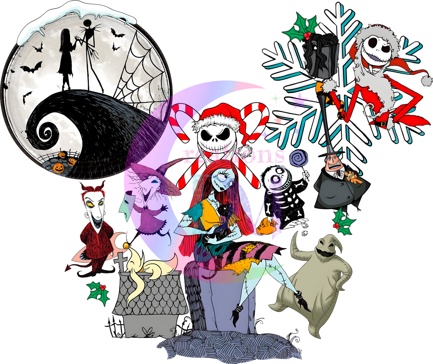 Christmas DTF - nightmare before christmas mickey head