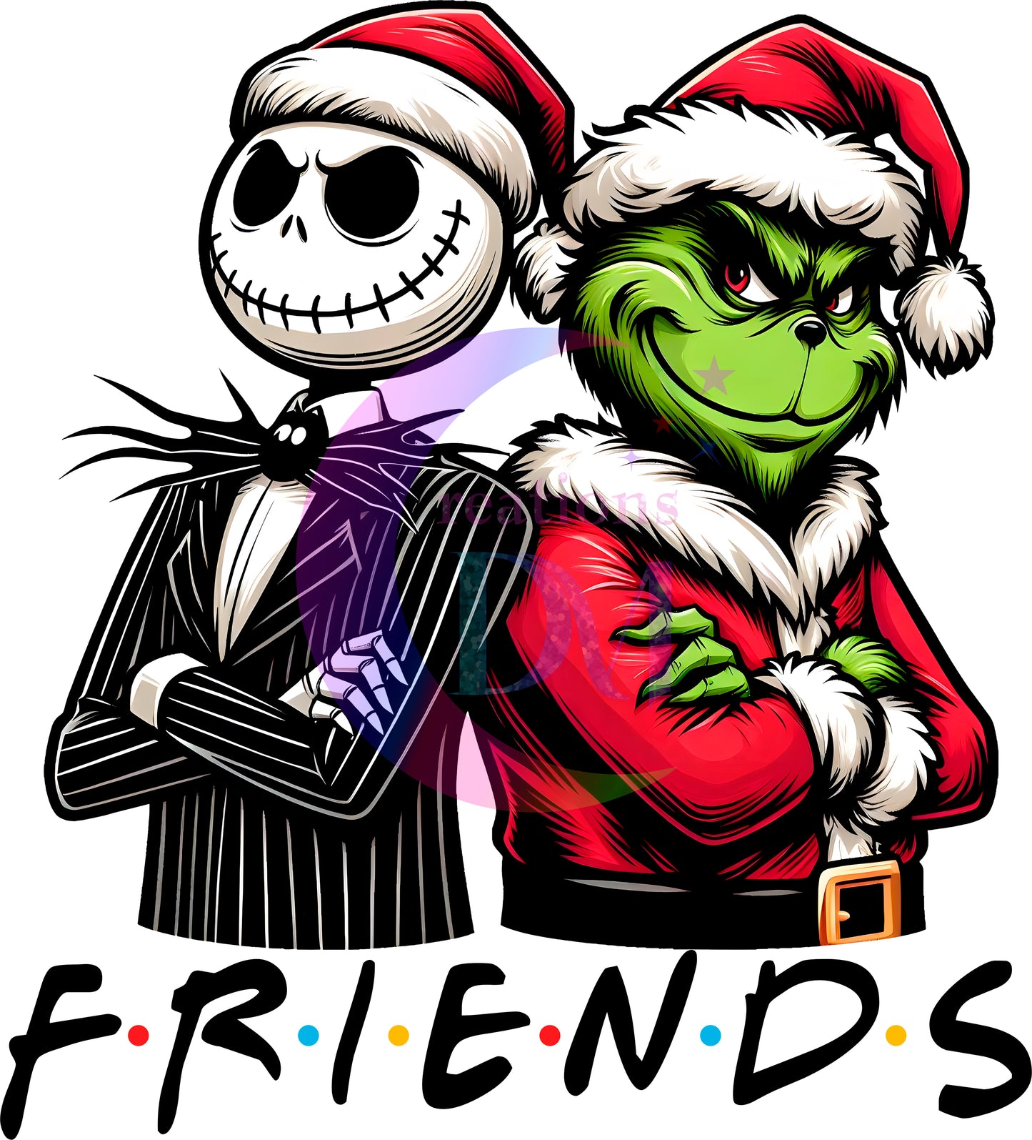 Christmas DTF - nightmare before christmas friends jack and grinch