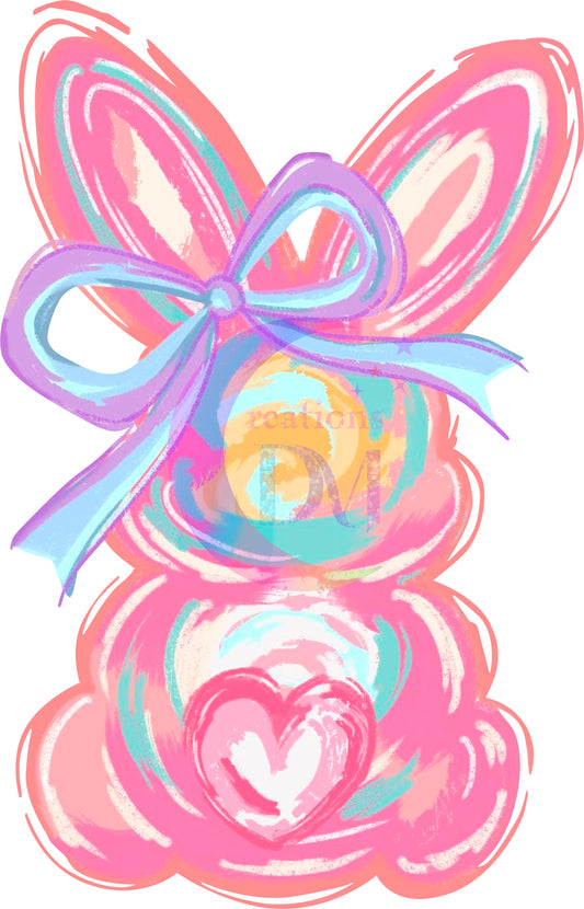Easter - watercolor bunny, colorful