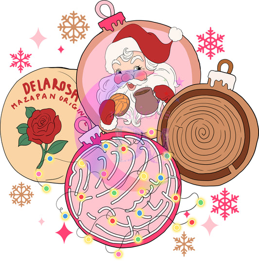 Christmas DTF - concha , mazapan and santa ornaments
