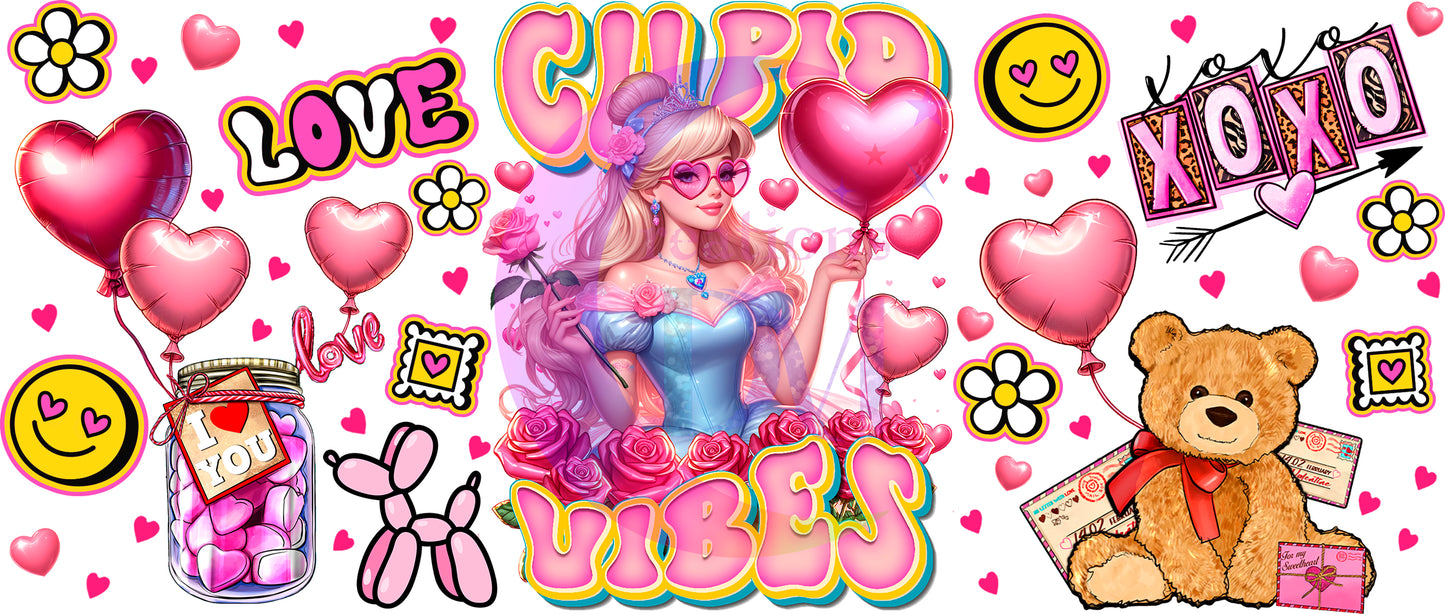 UV DTF - valentines cupid vibes princess cinderella