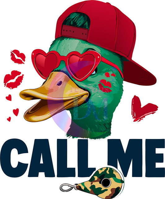Valentines DTF - call me, green duck
