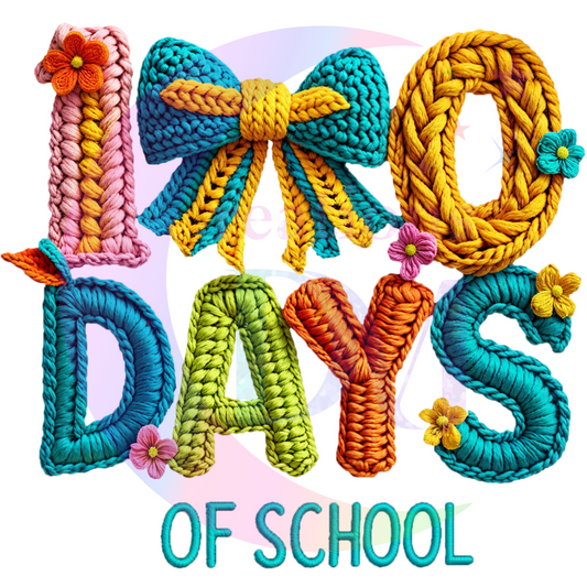 100 DAYS of school - Crochet Multi color