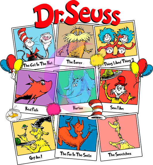 DR Seuss 9 cards colorful