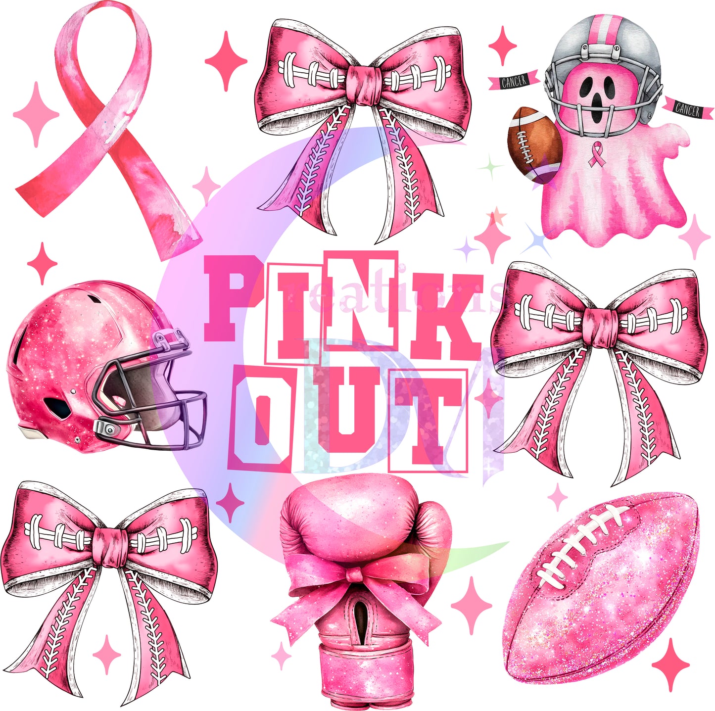breast cancer awareness month - football & bows pink out