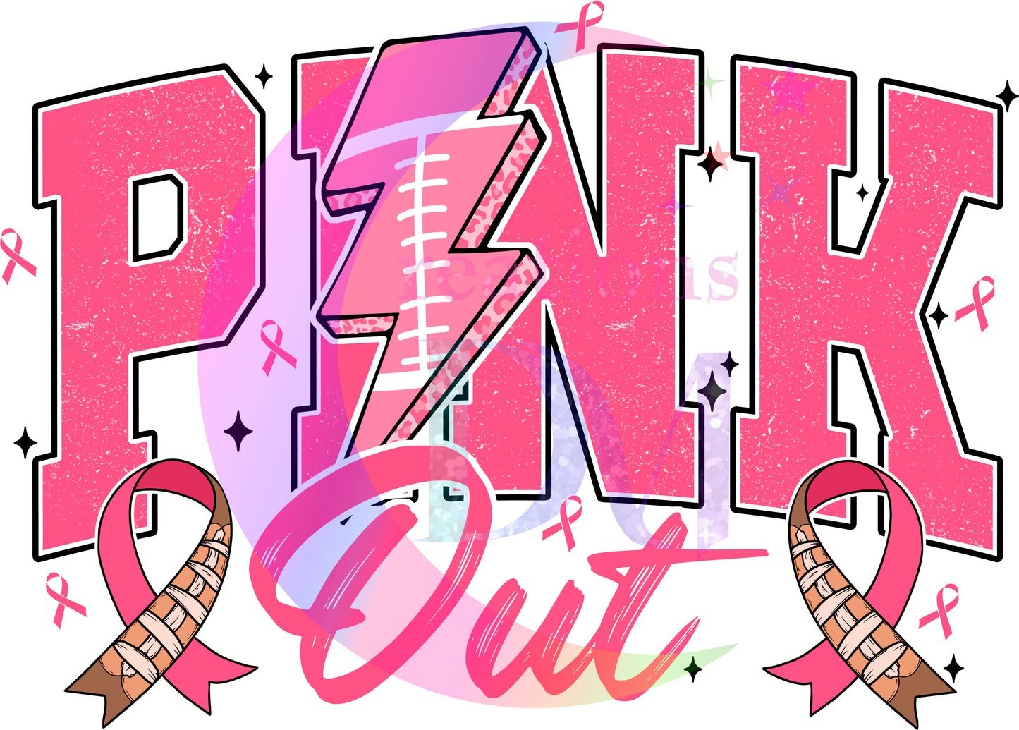 breast cancer awareness month - pink out lightning across