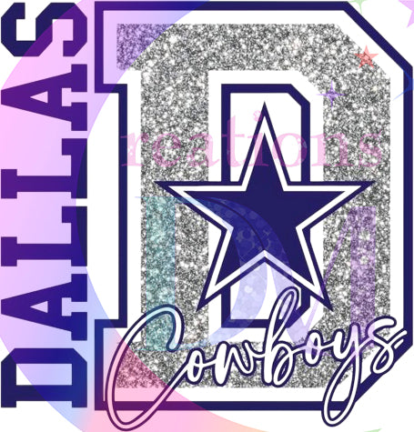 Dallas Cowboys -dallas "D" glitter