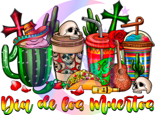 Dia de los muertos/Day of the Dead- dia de los muertos letters cactus