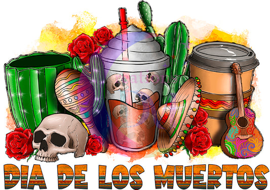 Dia de los muertos/Day of the Dead- dia de los muertos sombrero and guitar cups