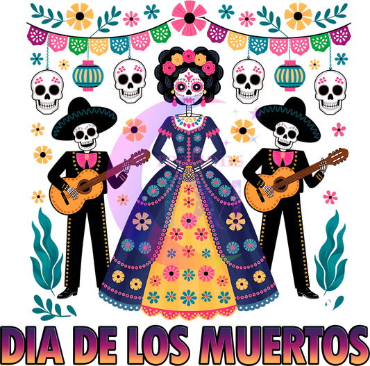 Dia de los muertos/Day of the Dead- 2 mariachis and woman
