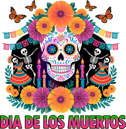 Dia de los muertos/Day of the Dead- dia de los muertos purple and yellow flowers